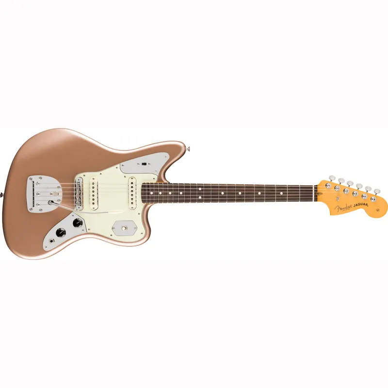 Fender American Professional Classic Jaguar Guitar, Rosewood Fretboard, Faded Firemist Gold Express Delivery