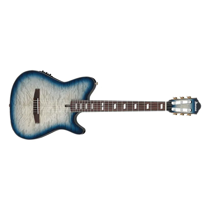 Instant Buy Ibanez FRH20QMN FRH Acoustic-Electric Guitar, Quilted Maple Top, Cosmic Blue Starburst Sunburst Low Gloss
