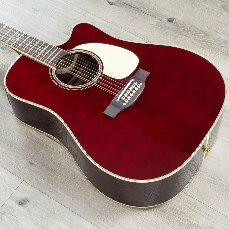 Best Seller Takamine John Jorgenson Signature J325SRC-12 Dreadnought 12-String Acoustic-Electric Guitar, Gloss Red