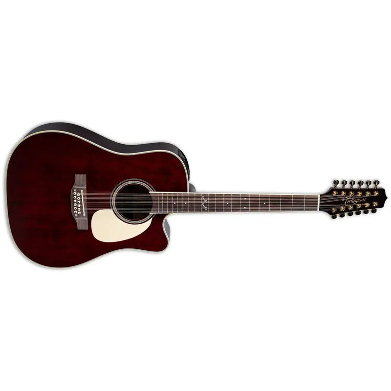 Low Price Takamine John Jorgenson Signature J325SRC-12 Dreadnought 12-String Acoustic-Electric Guitar, Gloss Red Finish