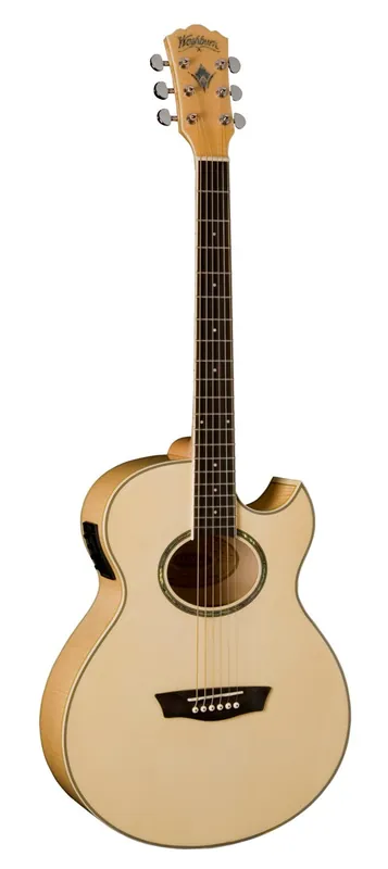 Washburn EA20 Festival Series Cutaway Acoustic Electric Guitar. Natural Flash Sale