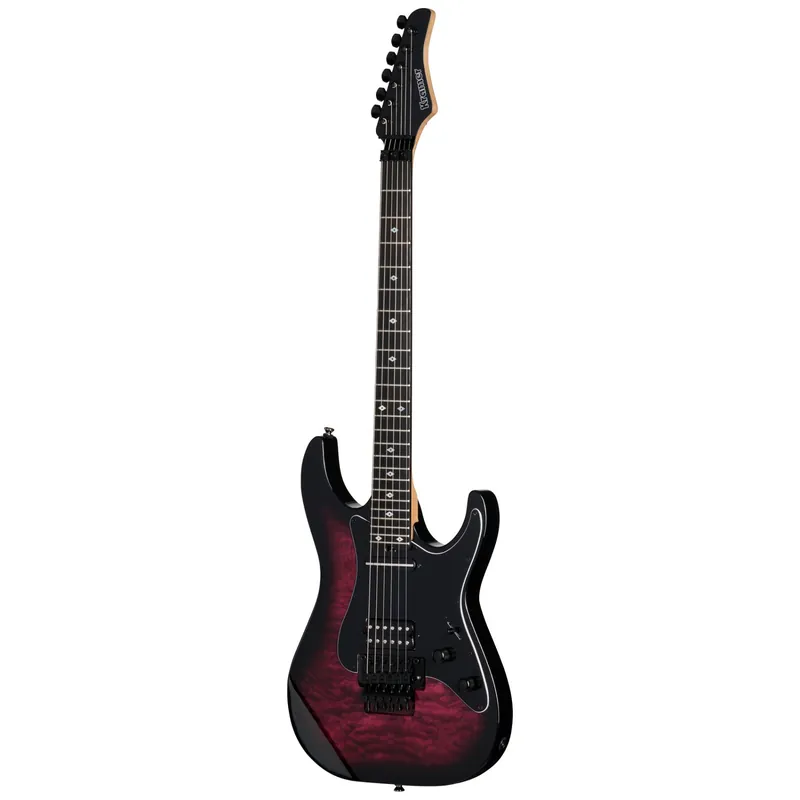 Kramer Volante Quilt HSFR Guitar, Ebony Fretboard, Magenta Burst Authentic