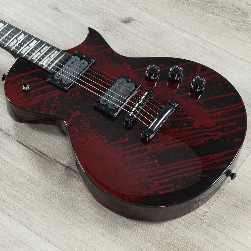 ESP USA Eclipse Guitar, Ebony Fretboard, Seymour Duncan Black Winter Pickups, Blood Splatter Warranty Included