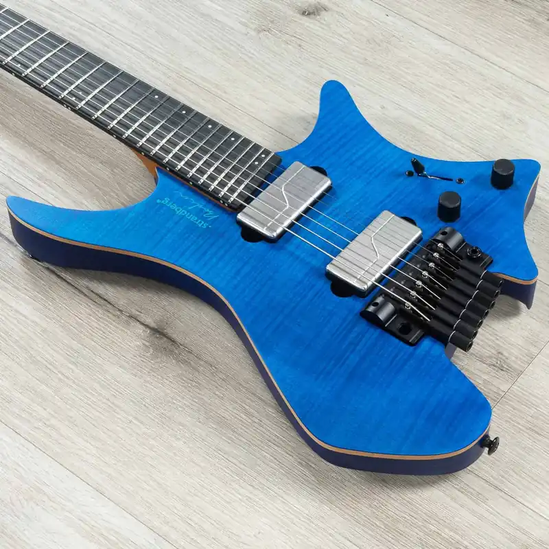Trusted Brand Strandberg Boden Prog NX 7 Headless Multi-Scale 7-String Guitar, Flame Maple Top, Deep Blue