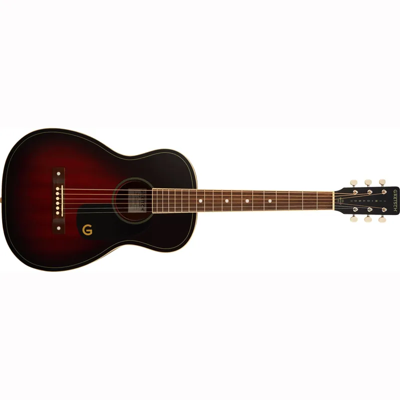 Gretsch Jim Dandy Parlor Acoustic Guitar, Deep Cherry Burst Free Returns