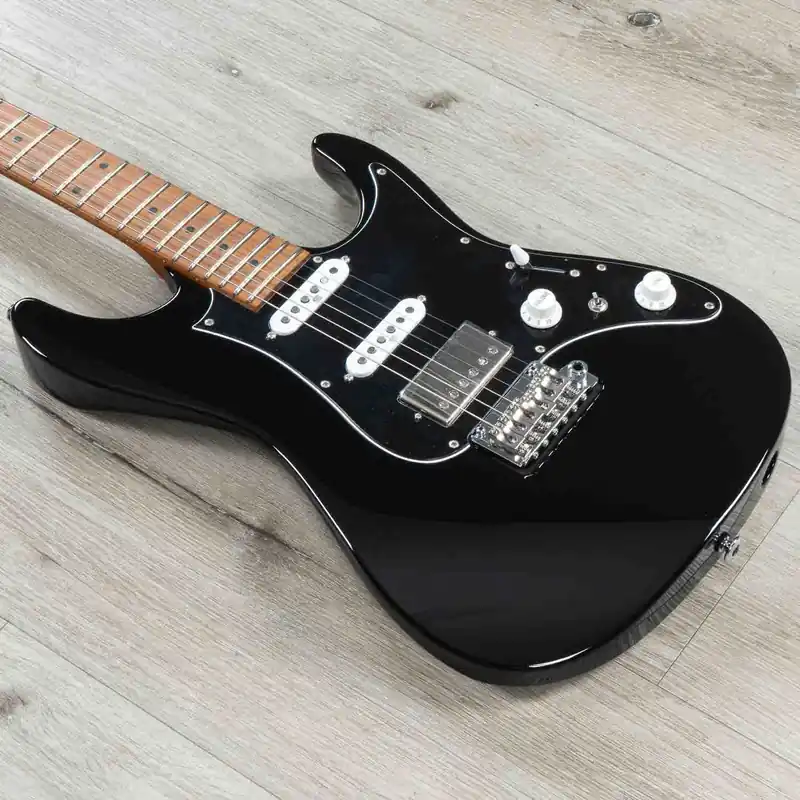 Deal Ibanez AZ2204B AZ Prestige Guitar, S-TECH Roasted Maple Fingerboard, Black