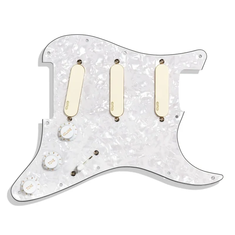 No Minimum Order EMG DG20 Pro Series Pre-Wired Pickguard for Strat, Ivory Pickup Covers / White Pearl
