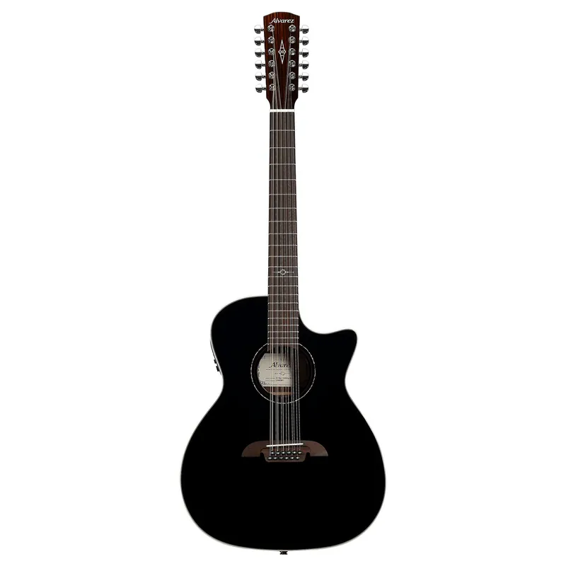Buy Online Alvarez Artist AG70ce 12-String Grand Auditorium Acoustic-Electric Guitar, Solid Sitka Spruce Top, Black