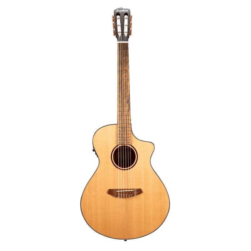 Money Back Guarantee Breedlove Discovery S Concert Nylon CE Acoustic-Electric Guitar, African Mahogany, Red Cedar
