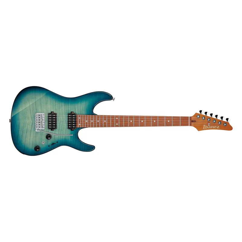 Special Discount Ibanez AZ Standard AZ24S1F HH Guitar, Roasted Maple Neck, Transparent Turquoise Burst