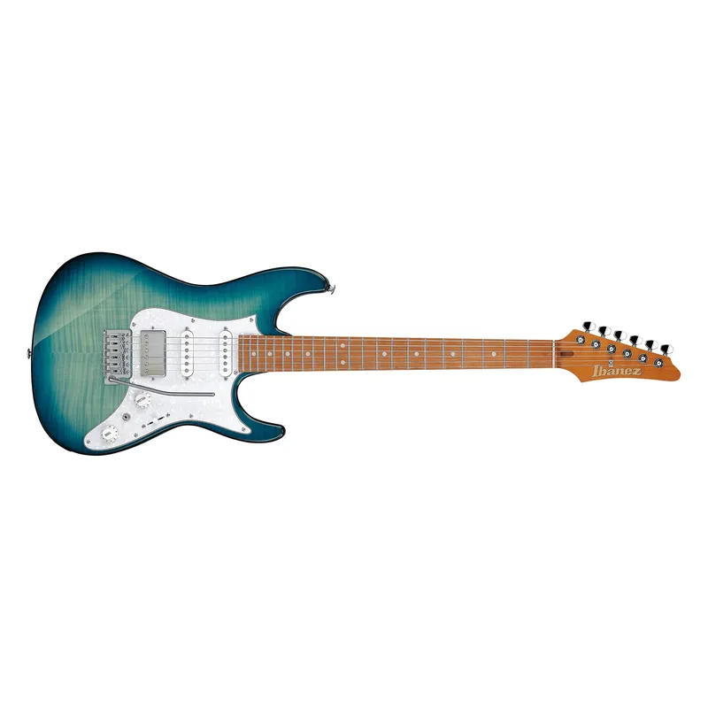 Warranty Included Ibanez AZ Standard AZ22S1F HSS Guitar, Roasted Maple Neck, Transparent Turquoise Burst