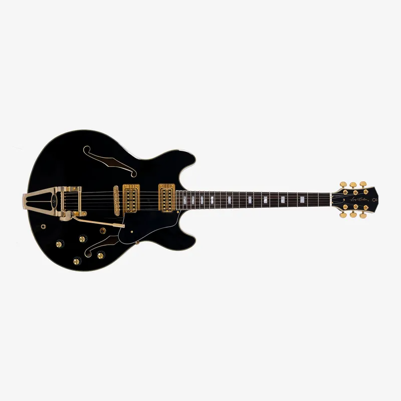 Trending Sire Larry Carlton H7T Tremolo Semi-Hollow Guitar, Ebony Fretboard, Black
