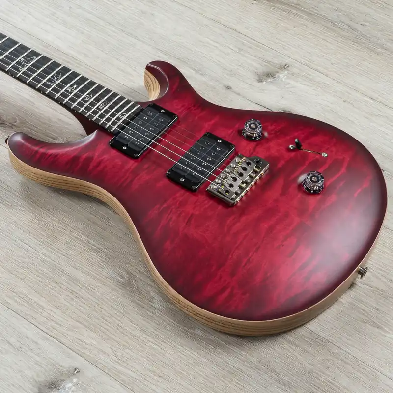 PRS Paul Reed Smith Wood Library Custom 24 Guitar, Ebony Fingerboard, Figured Maple Neck, Ash Body, Quilt Top, Satin Angry Larry No Minimum Order