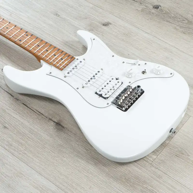Authentic Ibanez AZ2204 AZ Prestige Guitar, Roasted Maple Fretboard, Pearl White