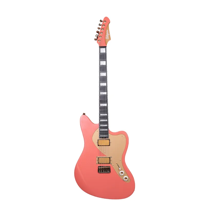 Top Pick Balaguer Tony Pizzuti Growler T-BAR Baritone Guitar, Gloss Metallic Guava