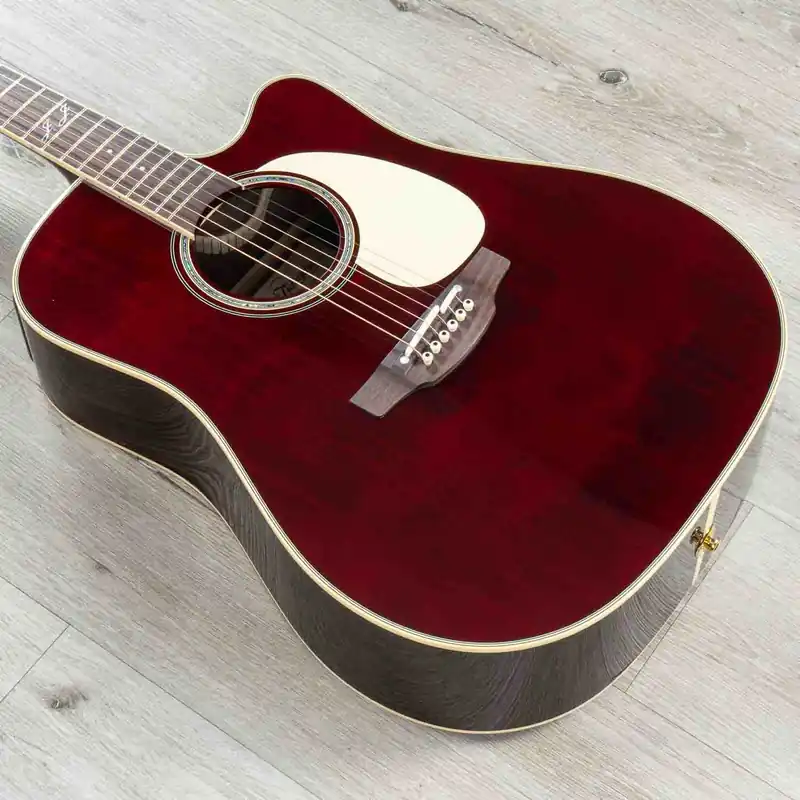 Price Cut Takamine JJ325SRC John Jorgenson Signature Dreadnought Acoustic-Electric Guitar, Gloss Red