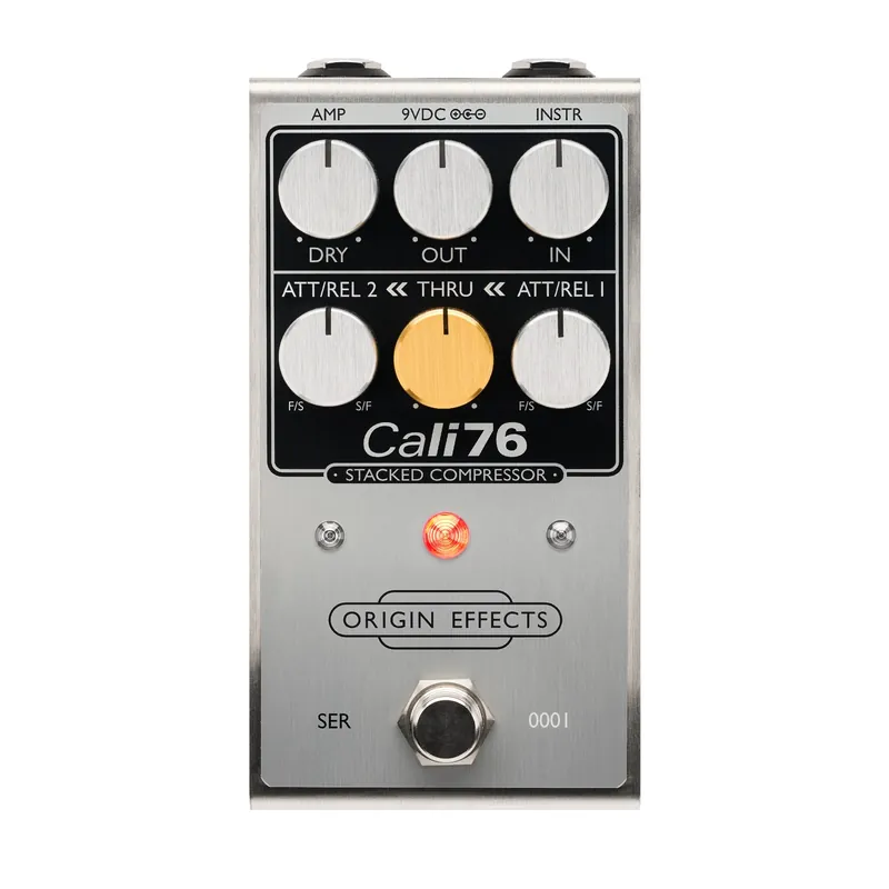 Price Drop Origin Effects Cali76 Stacked Dual-Stage Compressor Guitar Effect Pedal, Brushed Aluminum Silver