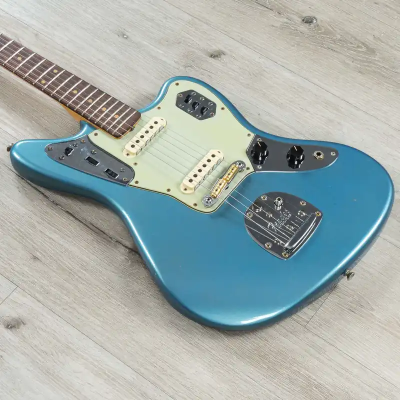 Fender Custom Shop 1964 Jaguar Journeyman Relic Guitar, 3A Rosewood Fingerboard, Faded Aged Lake Placid Blue No Minimum Order