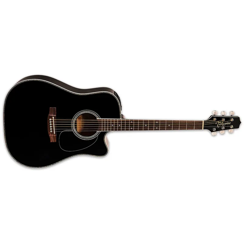 Hassle-Free Returns Takamine Deluxe Series EF341DX Dreadnought Acoustic-Electric Guitar, Rosewood Fingerboard, Black
