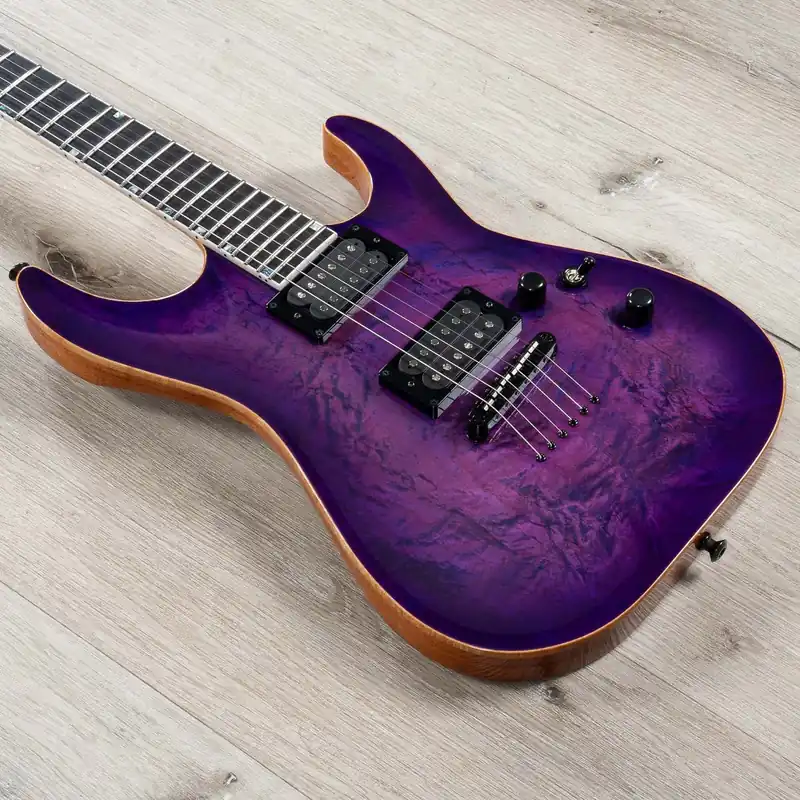 ESP USA Horizon-II Guitar, Quilted Maple Top, Seymour Duncan 59 / Custom, Purple Sunburst Free Delivery