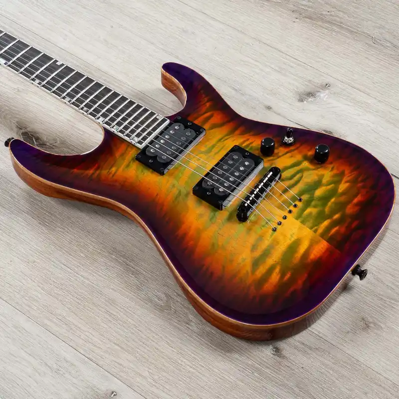 Brand New ESP USA Horizon-II Guitar, Quilted Maple Top, Seymour Duncan 59 / Custom, Lynch Burst
