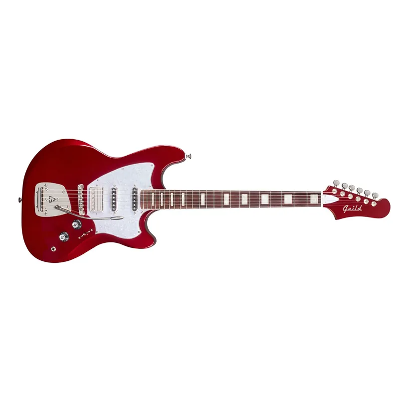 Sale Guild Surfliner Deluxe HSS Guitar, Rosewood Fretboard, Scarlett Red Metallic