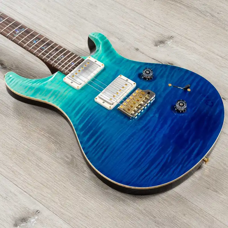 PRS Paul Reed Smith Wood Library Custom 24 Guitar, Brazilian Rosewood Fretboard, Rosewood Neck, Korina Body, Blue Fade Charcoal Limited Offer
