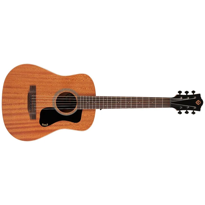 Luxury Guild Traveler Mini Dreadnought Travel Acoustic Guitar, Rosewood Fretboard, Mahogany Natural