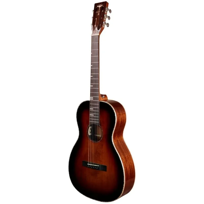 Tyma P-18E Parlor Acoustic-Electric Guitar, Solid Sitka Spruce Top, Brown Sunburst Free Shipping