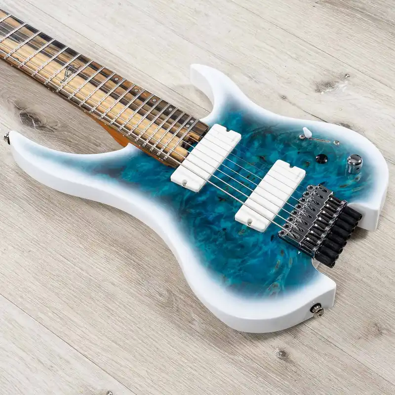 Must Have Legator G8FOD Ghost Overdrive Headless Multi-Scale 8-String Guitar, Pale Moon Ebony Fretboard, Arctic Blue