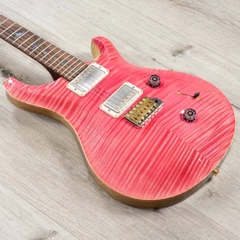 PRS Paul Reed Smith Wood Library Custom 24 Guitar, Brazilian Rosewood Fingerboard, Rosewood Neck, Korina Body, Bonnie Pink Buy Direct