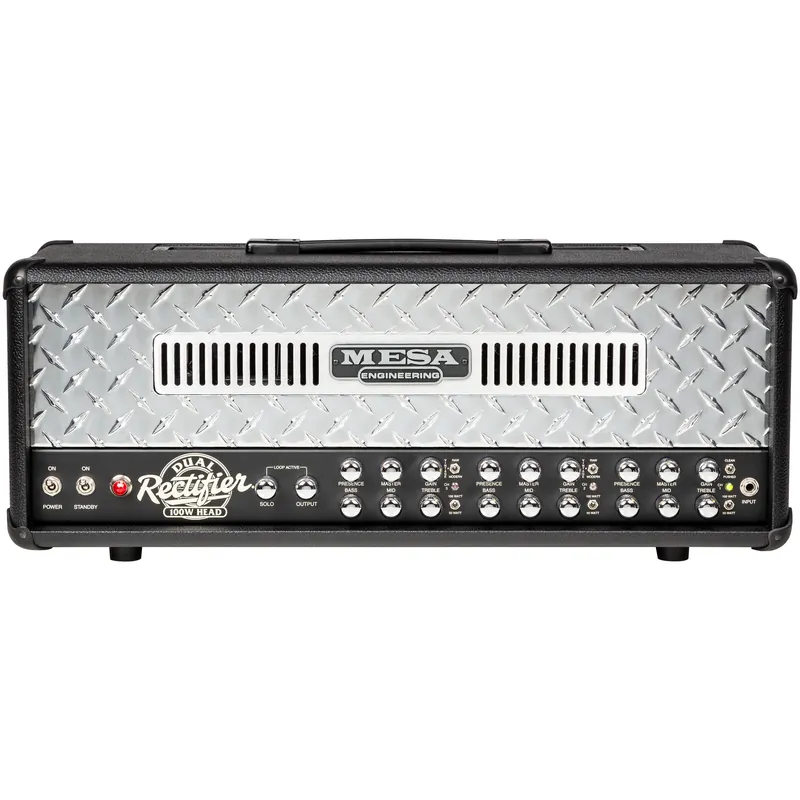 Mesa/Boogie Dual Rectifier 100-Watt 3-Channel Tube Guitar Amp Head, Diamond Faceplate, Black Bronco Special Discount