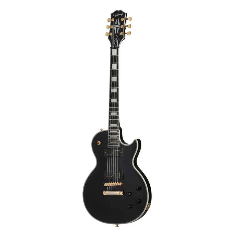 Epiphone Matt Heafy Signature Les Paul Custom Origins Guitar, Fishman Fluence Pickups, Ebony Black Affordable