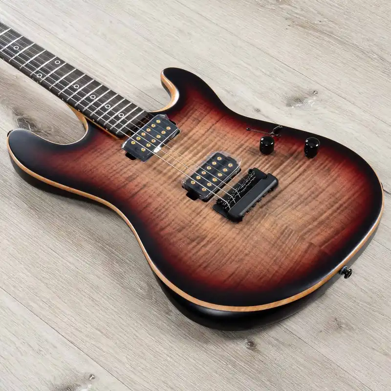 Today Only Ernie Ball Music Man Rabea Massaad Artist Series Sabre Guitar, Ebony Fretboard, Vileblood Burst
