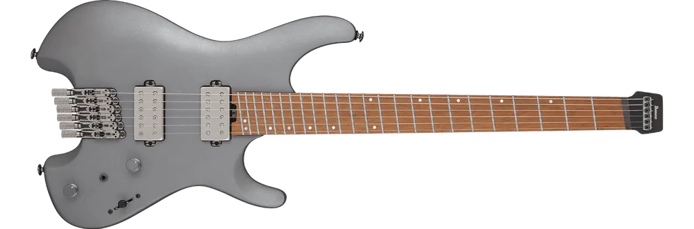 Limited Time Ibanez QX52 Q Standard Headless Multi-Scale Guitar, Roasted Birdseye Maple Fretboard, Metallic Gray Matte