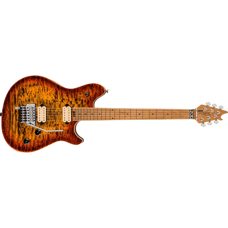 Place Order EVH Wolfgang Special QM Guitar, Ebony Fretboard, Tiger Eye Glow