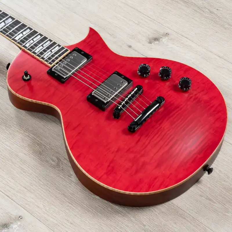 ESP USA Eclipse Guitar, Ebony Fretboard, Flame Maple Top, EMG 57 / 66, Raspberry Best Price
