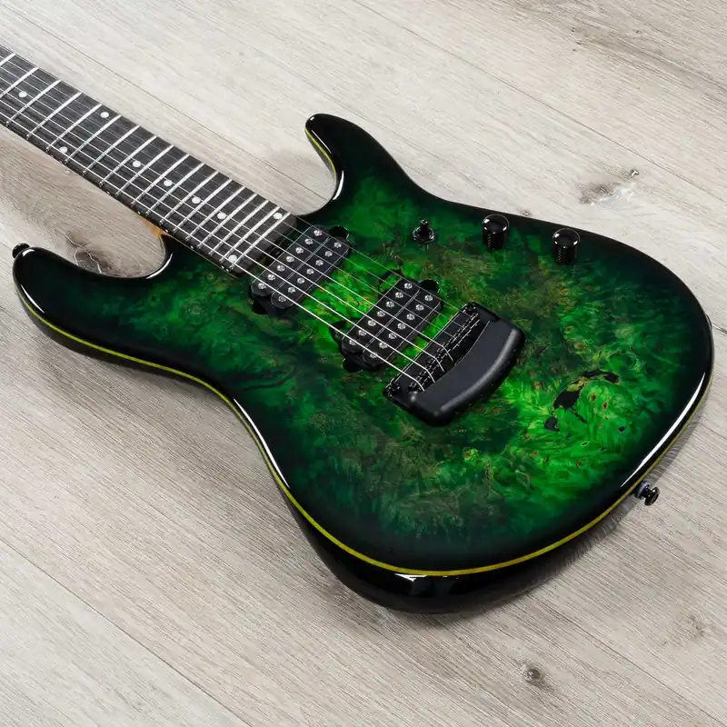 Big Sale Ernie Ball Music Man Jason Richardson Cutlass HT 7-String Guitar, Buckeye Burl Top, Kokiri Forest