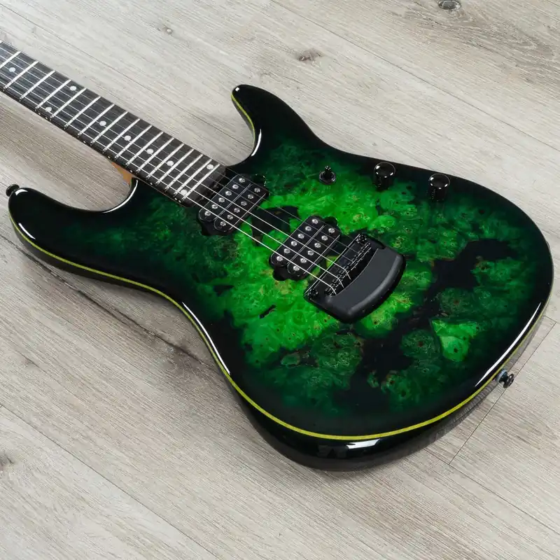 Clearance Ernie Ball Music Man Jason Richardson Cutlass HT Guitar, Buckeye Burl Top, Kokiri Forest