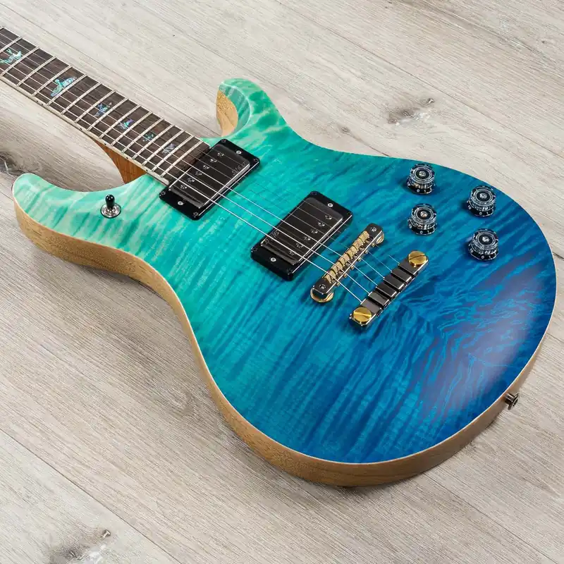 Instant Buy PRS Paul Reed Smith Wood Library McCarty 594 Guitar, Ziricote Fretboard, Roasted Maple Neck, Korina Body, Blue Fade