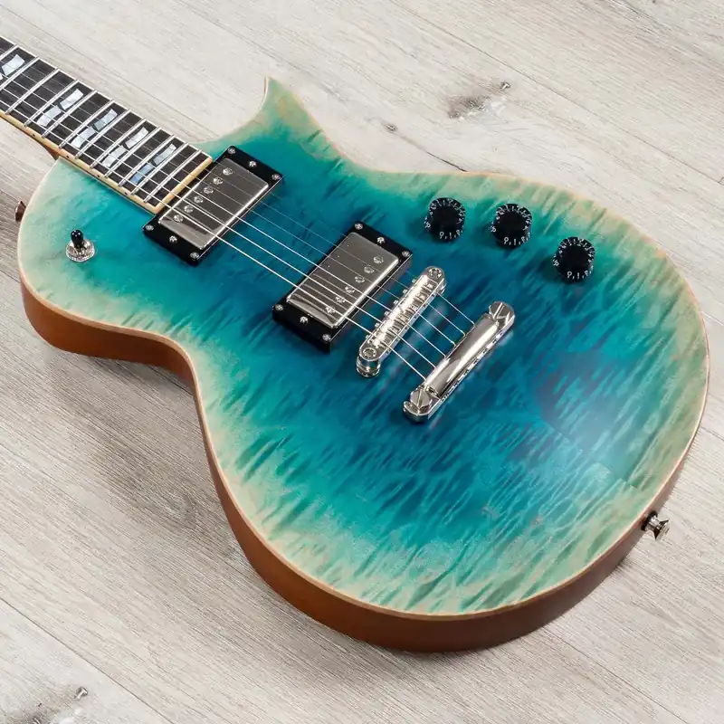 ESP USA Eclipse Guitar, Quilted Maple Top, Seymour Duncan Alnico II Pros, Reverse Blue Burst Hot Picks