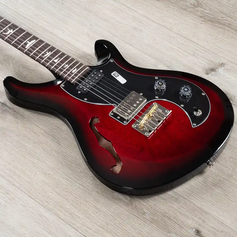 Original PRS Paul Reed Smith S2 Vela Semi-Hollow Guitar, Rosewood Fingerboard, USA Pickups, Scarlet Sunburst
