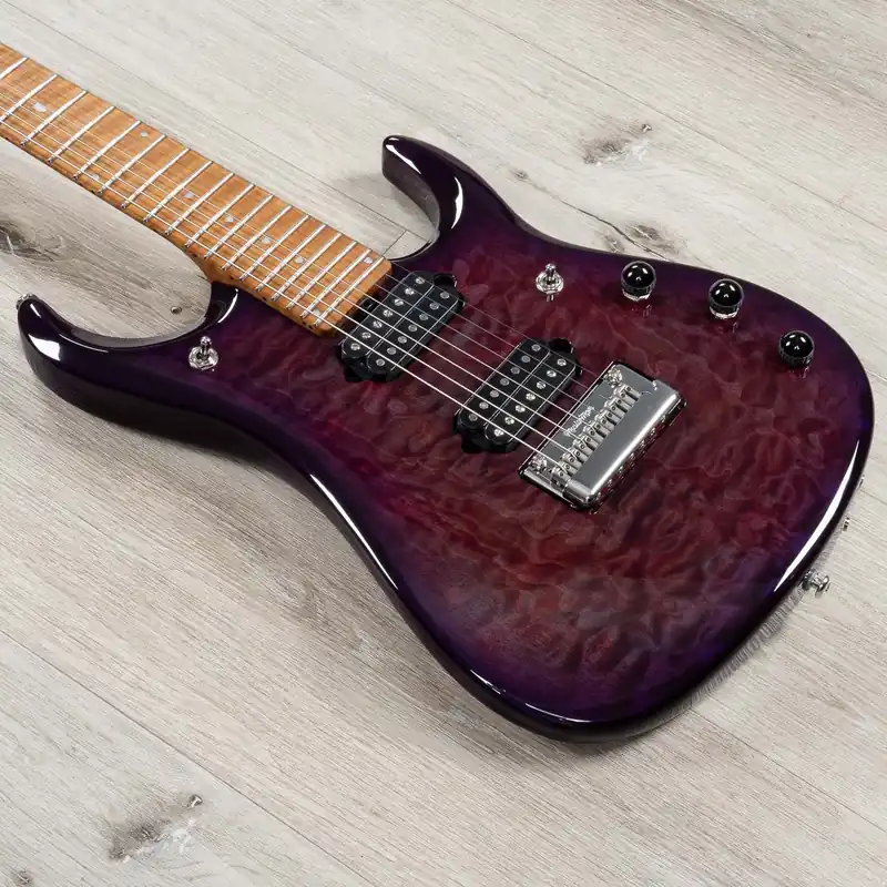 Ernie Ball Music Man JP15 John Petrucci 7-String Guitar, Roasted Maple Fingerboard, Purple Nebula Quilt Top Holiday Sale