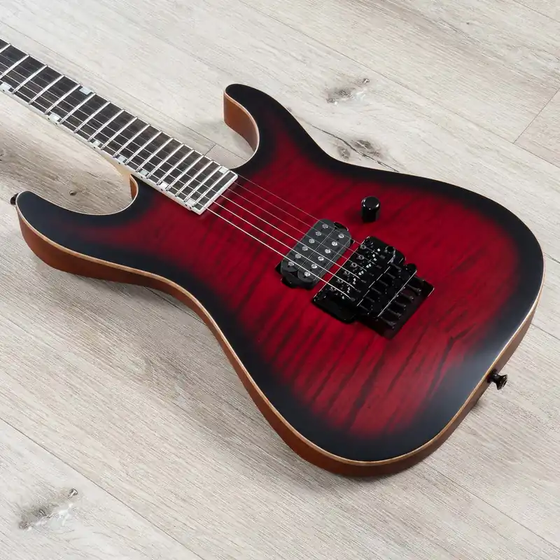 ESP USA M-I DX Guitar, Ebony Fretboard, Flame Maple Top, Saturday Night Special, Black Cherry Sunburst Best Price