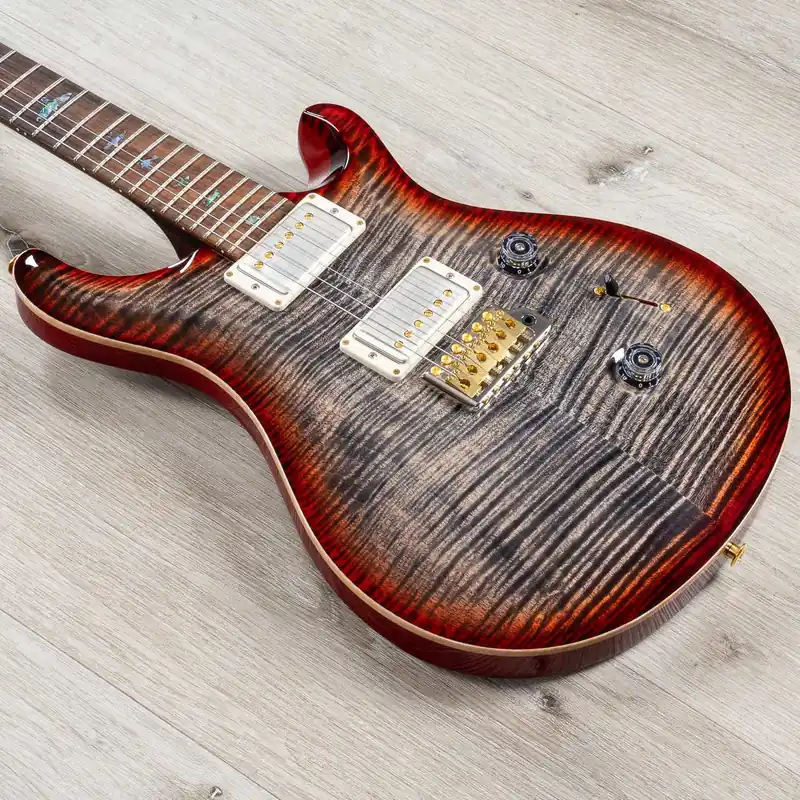 New Arrival PRS Paul Reed Smith Wood Library Custom 24 Guitar, Brazilian Rosewood Fingerboard, Rosewood Neck, Korina Body, Charcoal Cherry Burst