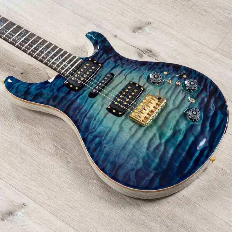 In Demand PRS Paul Reed Smith Private Stock Modern Eagle V Piezo Guitar, Brazilian Rosewood Fretboard, 30th Anniversary Birds, Aqua Violet Glow