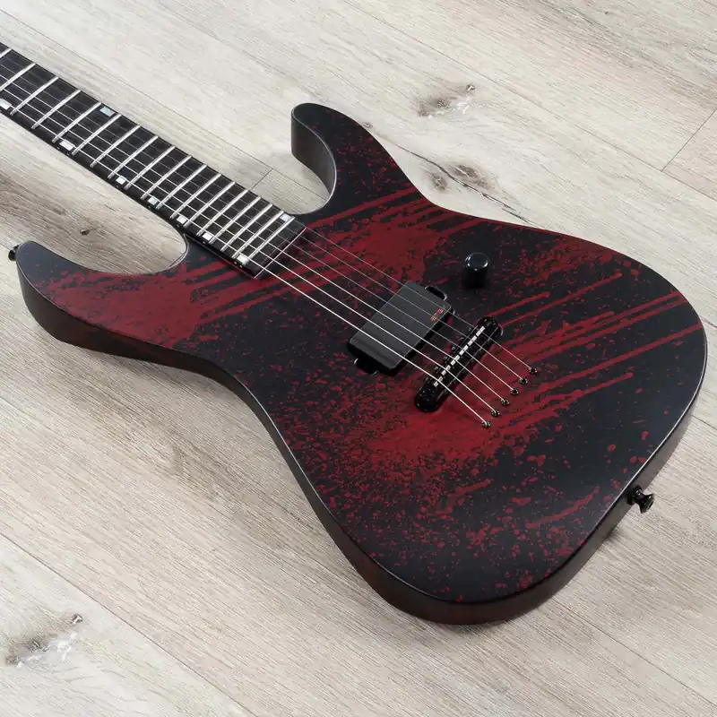 ESP USA M-I NTB TOM Guitar, Ebony Fretboard, EMG 89X Pickup, Blood Splatter Buy Online