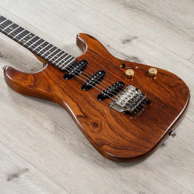 Paoletti Stratospheric Wine SSS Schaller Lockmeister Guitar, Ebony Fretboard, Roasted Maple Neck, Natural Trending