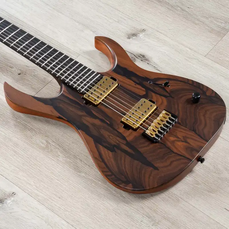 Mayones Duvell Elite 7 B277-String Baritone Guitar, BKP Juggernaut 7 Pickups, Natural Ziricote Top Order Now