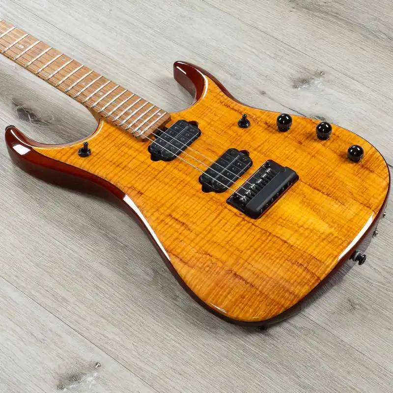 One Day Deal Ernie Ball Music Man John Petrucci JP15 Japanese Maple Guitar, Pitbull Audio-Exclusive Trans Gold
